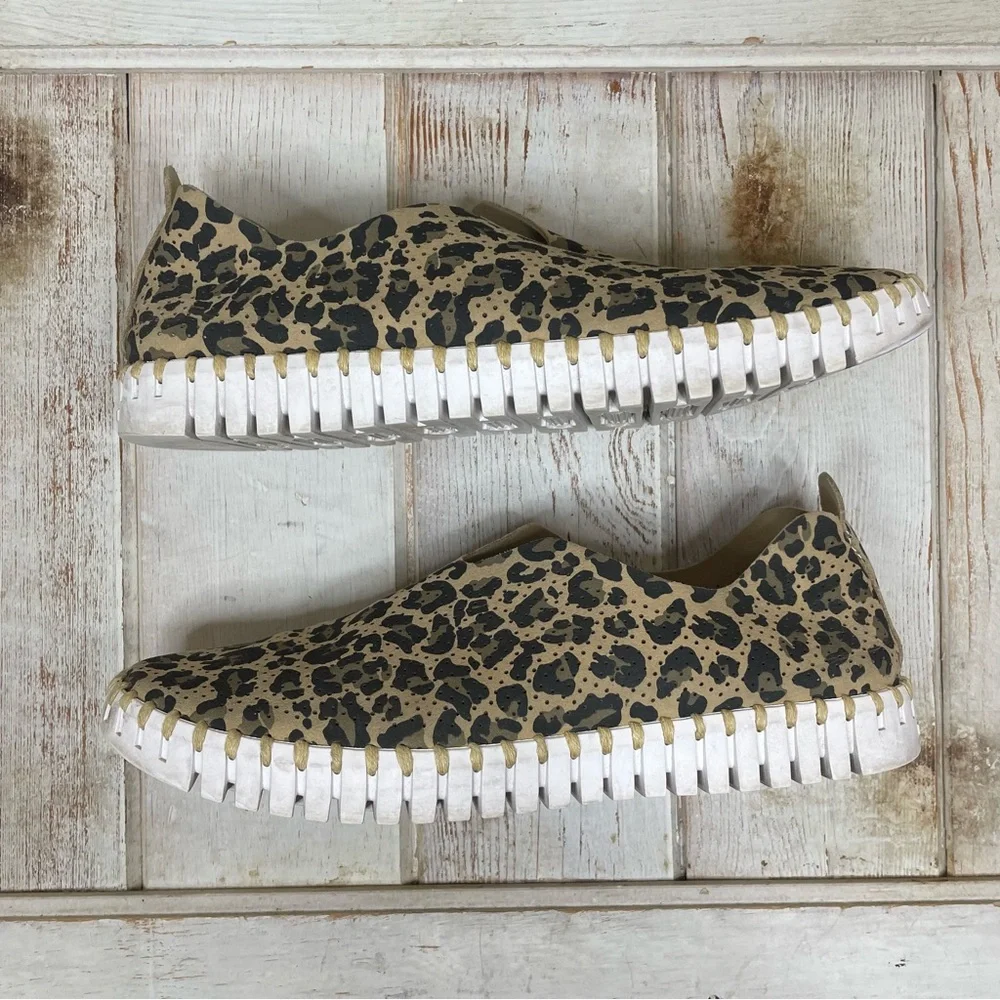 ILSE JACOBSEN Tulip 139 Leopard Print Slip On Flat